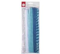30 fils chenille 30 x 0,9 cm teintes de bleu Multicolore G