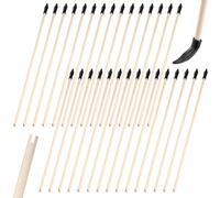 30 flèches de rechange, flèches de 43 cm en bambou avec pointe en caoutchouc pour flèches de tir, flèches en bambou, flèches en bois haute sécurité pour tir à l'arc pour débutants, cible d'arc