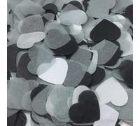 30 g - 2,5 cm - Confettis multicolores en papier - Décoration de table romantique - En forme de cœur - En papier de soie - Confettis pour ballons, boîte cadeau, anniversaire, mariage - Noir, blanc