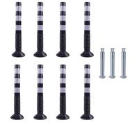 30-Inch Flexible Traffic Barricade Post with Reflective Band for Driveway and Crowd Control(Black+white,8pack)
