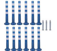 30-Inch Flexible Traffic Barricade Post with Reflective Band for Driveway and Crowd Control(Blue+white,12 pack)
