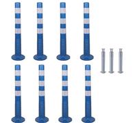 30-Inch Flexible Traffic Barricade Post with Reflective Band for Driveway and Crowd Control(Blue+white,8pack)