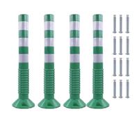 30-Inch Flexible Traffic Barricade Post with Reflective Band for Driveway and Crowd Control(Green+white,4 pack)