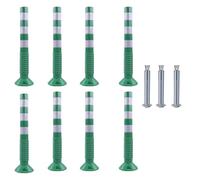 30-Inch Flexible Traffic Barricade Post with Reflective Band for Driveway and Crowd Control(Green+white,8pack)
