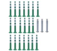30-Inch Flexible Traffic Barricade Post with Reflective Band for Driveway and Crowd Control(Green+white,20 pack)