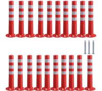 30-Inch Flexible Traffic Barricade Post with Reflective Band for Driveway and Crowd Control(Red+white,20 pack)