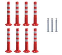 30-Inch Flexible Traffic Barricade Post with Reflective Band for Driveway and Crowd Control(Red+white,8pack)