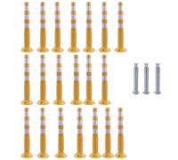 30-Inch Flexible Traffic Barricade Post with Reflective Band for Driveway and Crowd Control(Yellow+white,20 pack)
