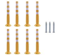 30-Inch Flexible Traffic Barricade Post with Reflective Band for Driveway and Crowd Control(Yellow+white,8pack)