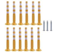 30-Inch Flexible Traffic Barricade Post with Reflective Band for Driveway and Crowd Control(Yellow+white,12 pack)