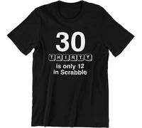 30 is Only 18 in Scrabble Mens T T-Shirts à Manches Courtes Funny Joke Birthday Gift Husband Top Black(XX-Large)