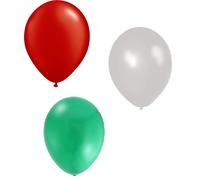 30 ITALIE EURO BALLONS - VERT/BLANC/ROUGE MÉTALLIQUE LATEX 12 "