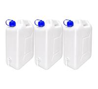 30 L Bidon avec Couvercle, Robinet Et Bec, Nature Eau Potable - 3 Bidon, 20 Liter Inhalt
