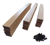 EBAC Literie 30 Lattes + 60 Embouts 680x48x8 mm | Bois 7 Plis | pour sommier et lit 140x190 | Remplacement pour sommier/bz/clic clac