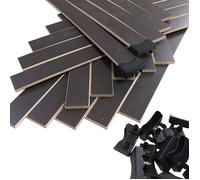 30 lattes grises + embouts pour sommier et lit 140x190 | Bois 7 plis | 680x48x8 mm | Remplacement pour sommier / bz / clic clac