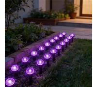 30 LED Lumières de chemin de jardin solaires, lumières de fée violettes, IP44 étanche et durable, installation encastrée, lumières de jardin extérieures, convient pour les allées, les pelouses, les ra