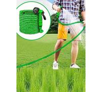 30 m Ensemble de tuyau d'arrosage de jardin haute pression extensible avec plusieurs modes de pulvérisation, en caoutchouc flexible, convient pour le lavage de voiture et l'entretien de la pelouse Pis