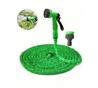 30 m Ensemble de tuyau d'arrosage de jardin haute pression extensible avec plusieurs modes de pulvérisation, en caoutchouc flexible, convient pour le lavage de voiture et l'entretien de la pelouse Pis