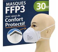 30 Masque FFP3 Certifiés CE, Masque 5 Couches Sans Valve, Masques de Protection Adulte contre les Poussières et les Particules, Masques de Protection Respiratoire Filtrant BFE≥99, 30 Pièces