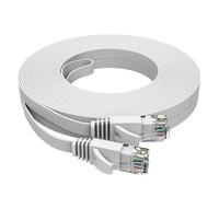 30 Mètre Câble Ethernet Plat Cat6e 28AWG Cable Internet Blanc