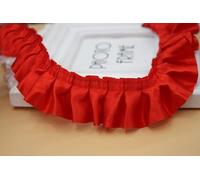 30 mètres, 4 cm de largeur, froncé, plissé, dentelle satinée, 1 couche, volants, ruban de garniture à volants, accessoires de couture (, taille : 30 mètres)(Red)