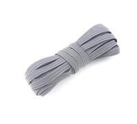 Breyhda 30 mètres 6 mm Bande élastique de Couleur Décoration de la Maison Bande en Caoutchouc Polyester Corde élastique Vêtements Accessoires de Couture,Gris,6mm