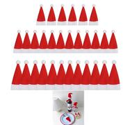 30 Mini Chapeaux De Noël, Chapeaux De Père Noël en Flanelle Douce pour Décorations De Table, Artisanat, Bouteilles De Vin Et Fêtes - Idéal pour Créer Une Ambiance Festive，Mini Bonnet De Noel