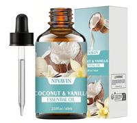 30 ml/60 ml/100 ml Huile essentielle parfumée à l'extrait botanique de noix de coco et de vanille, joliment emballée, idéale en cadeau, convient pour le corps, le visage, les cheveux, peut être utilis