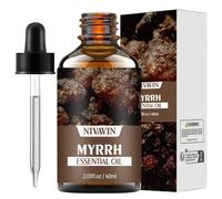30 ml / 60 ml Huile essentielle de myrrhe extraite de plantes, arôme agréable, longue durée, bel emballage, cadeau idéal, convient pour le corps, le visage, les cheveux, peut être utilisé avec un diff