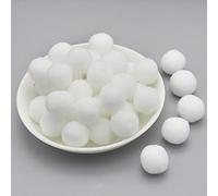 30 mm - Environ 20 mini pompons colorés pour le bricolage - Perles en feutre multicolores - Petits pompons moelleux - Pour décorer, coudre, bricoler - Artisanat créatif - Blanc