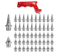 30 Morceaux De Clous Pointus en Acier, 20 Morceaux De Clous Longs, 1 Morceau De Dissolvant D'Ongles, Clous De Remplacement pour Chaussures De Course, Clous À Vis pour Chaussures De Sport
