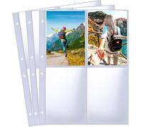 30 Pack A4 120 Pockets for A4 2/3/4 Ring Binder Folder,Single Sided 4 Pocket Photo Page Protector,A4 Plastic Photo Sheet Protector for Photos,Cards