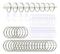 30 Pack - Anneaux Rideaux en Métal Inoxydable 32mm pour Douche, Robuste et Élégant, Accroche Rideau et Anneaux de Bain pour Tous Types de Rideaux