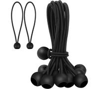 30 Pack Heavy Duty Rubber Bungee Cord With Ball 20cm Black For Fixing Tarpaulins Awnings Camping Tents,Load Holding Wires,Hoses