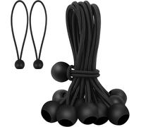 30 Pack Heavy Duty Rubber Bungee Cord With Ball 6"" Black For Fixing Tarpaulins Awnings Camping Tents Load Holding Wires Hoses