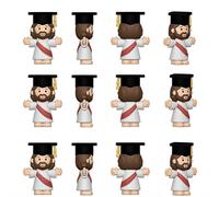 30 Pack Little Jesus Figurines in Bulk,Mini Jesus -in-a-Cap Graduation Figurines,MiniatureFigurines to Hide and Seek Religious Gifts for 2026 High School College Grad Graduation Class Party Supplies