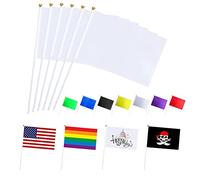 30 Pack Mini Plain Blank Flag Solid White Small Flag White DIY Flags On Stick,Perfect Decorations Themed Party,Grand Opening,Kids Birthday,Sports Clubs,Festival Events