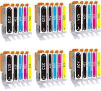 30-Pack PGI-525 CLI-526 Cartouches d'encre Compatible avec Canon 525 526, pour Pixma MG5150 MG5250 MG5350 IP4850 IP4950 IX6550 MX885 MX715 MX895