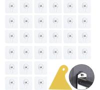 30 Pack Strong Adhesive Hooks Nail Free Clear Hooks With 1 Plastic Scraper For Living Room Bedroom Bathroom Wall Frames
