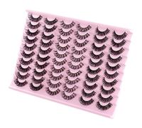 30 Paires Faux Cils Cat Eyes 3D, Faux Cils Volume Russe Naturel Mixed, Long Faux Cils Fluffy, Faux Cils Epais Noir, Lashes Moelleux faits à la main, Volumineux Fake Eyelashes Minces Bande, #1