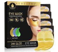 30 Paires Gold masque oculaire,Patch contour des yeux,Hydratant et Apaisant Patch en Gel,Réduit les ridules,améliore l'apparence de la zone des yeux,Nourrit & Illumine le contour de l'oeil(Gold)