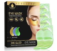 30 Paires masque pour les yeux à l'aloe vera,Patch contour des yeux,Hydratant et Apaisant Patch en Gel,améliore l'apparence de la zone des yeux,Nourrit & Illumine le contour de l'oeil(Vert)
