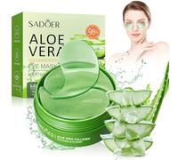 30 Paires Masque Yeux Collagène, Aloe & Hyaluron, Masque à l'Aloe Vera, Hydrogel Eye Patch Rafraîchissants, Masque Hydratant pour Les Yeux, Éclaircir Les Cernes,Soulage les poches