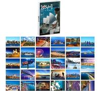 30 Pcs 1 Ensemble Sydney Australie Célèbre Ville Monument Bâtiment Sites De Voyage Paysage Carte Postale Cartes De Voeux Cadeau Blanc