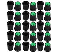 30 Pcs 14,7 mm x 15 mm Potentiomètre En Plastique Contrôle Du Volume Bouton Rotatif Noir Vert