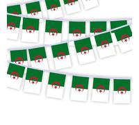 30 PCS Algérie Drapeau Chaîne,32 FT Algerian Décor Bunting,Bannière de décoration pour la décoration extérieure de la cour intérieure String Algeria