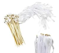 30 PCS Baguettes De Mariage, Jeu De Ruban Mariage Romantiques, Serpentin Mariage Blanches avec Cloches, Dentelle Baguette Ruban Mariage, Baguettes de Fée Pour Mariage, Noël, Anniversaires