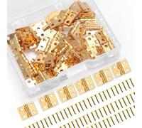 30 Pcs charnières Pliables 10×8mm, Petites Charnières avec Clous de Quincaillerie, Mini Charnières Petites Charnières Mini Charniere en Laiton Charnières,Petite Charnières en Laiton pour Boite en Bois
