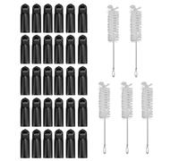 30 pcs couvercles de Robinet de bière en Caoutchouc avec 5 pinceaux de Nettoyage de Nettoyage de Chapeaux de Robinet de brouillon durables pour Les robinets de Barre Standard et