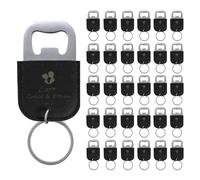 30 Pcs Décapsuleurs Personnalisés pour Cadeaux de Mariage, Ouvre Bouteille en Cuir, Porte-Clés Personnalisé, Logo de Texte Gravé, Noir